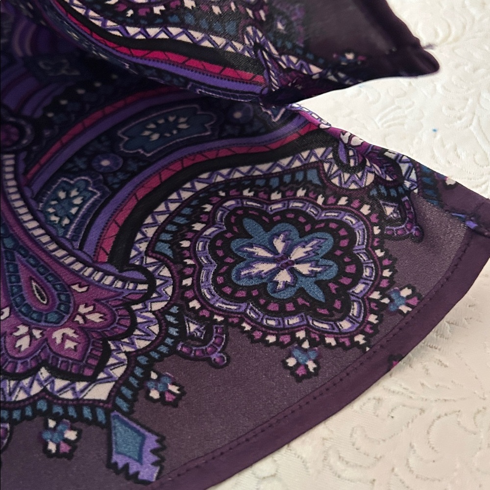 CHICO’S Sleeveless Blouse/Top Purple Scoop Neck Colorful -Size 1 - Picture 7 of 10